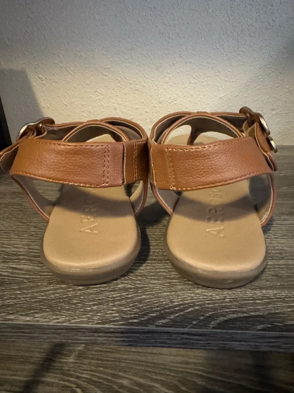 AEROSOLES Brown Leather Buckle Sandals - Picture 6 of 6